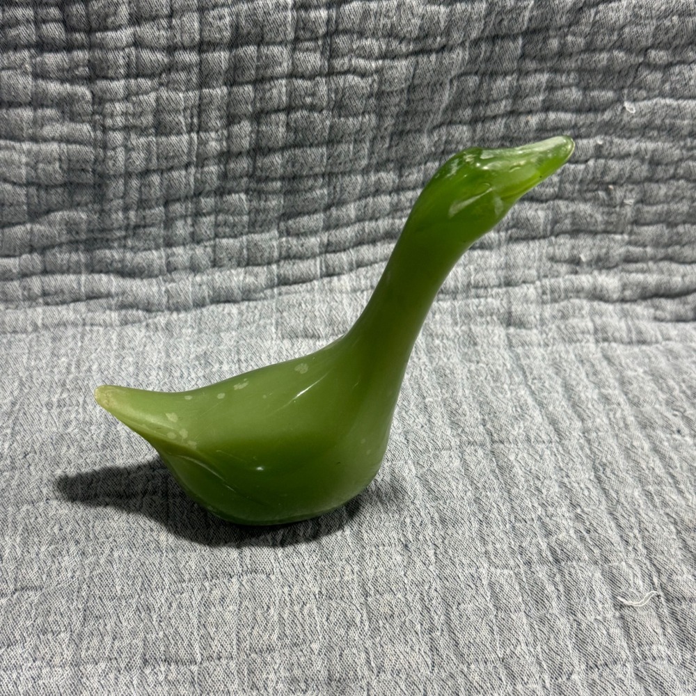 Vintage 1960s Gino Ruggeri Faux Green Goose Figurine WONY Italy